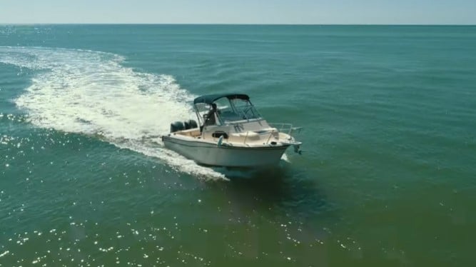 grady white boat aerial video stillshot